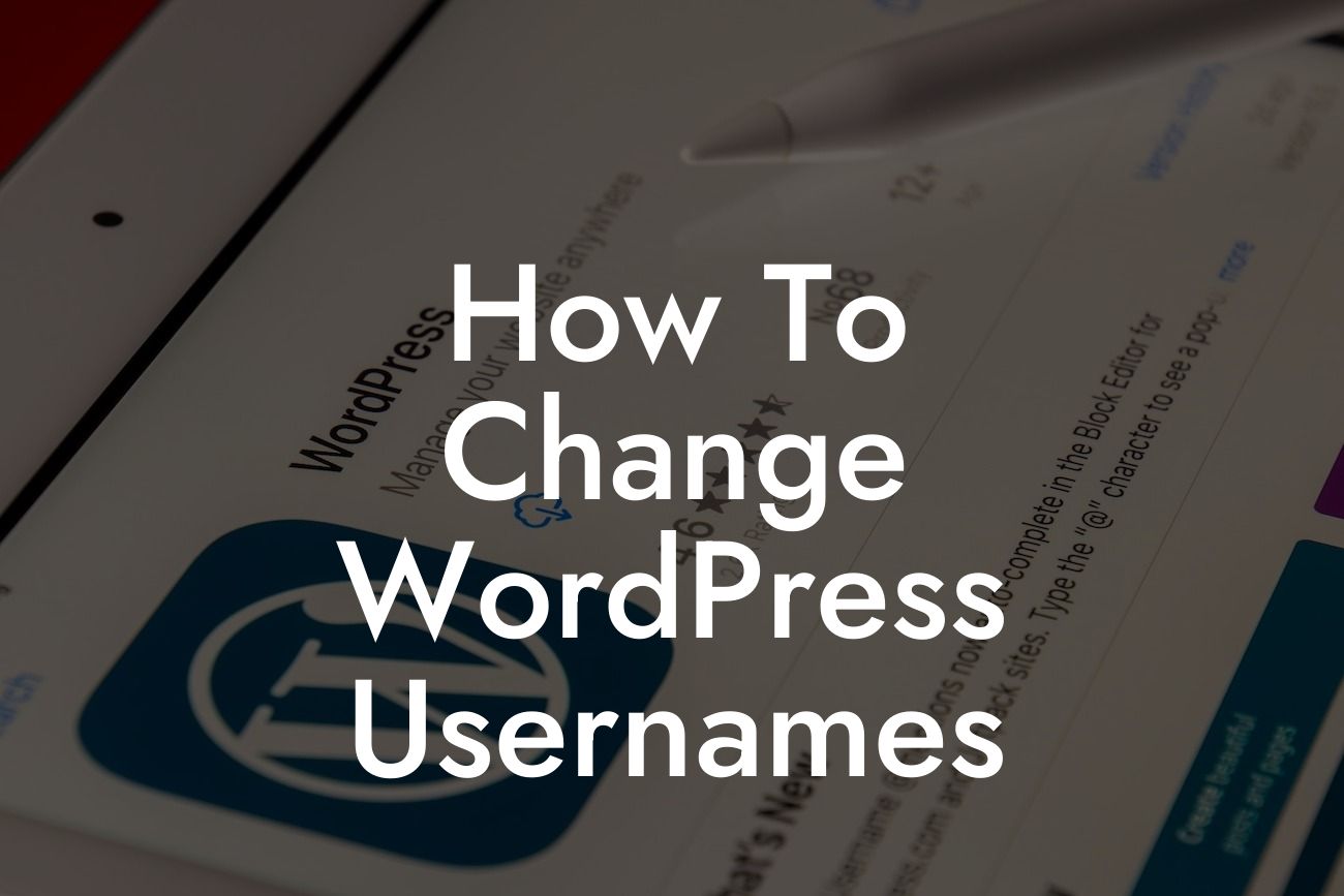 How To Change WordPress Usernames