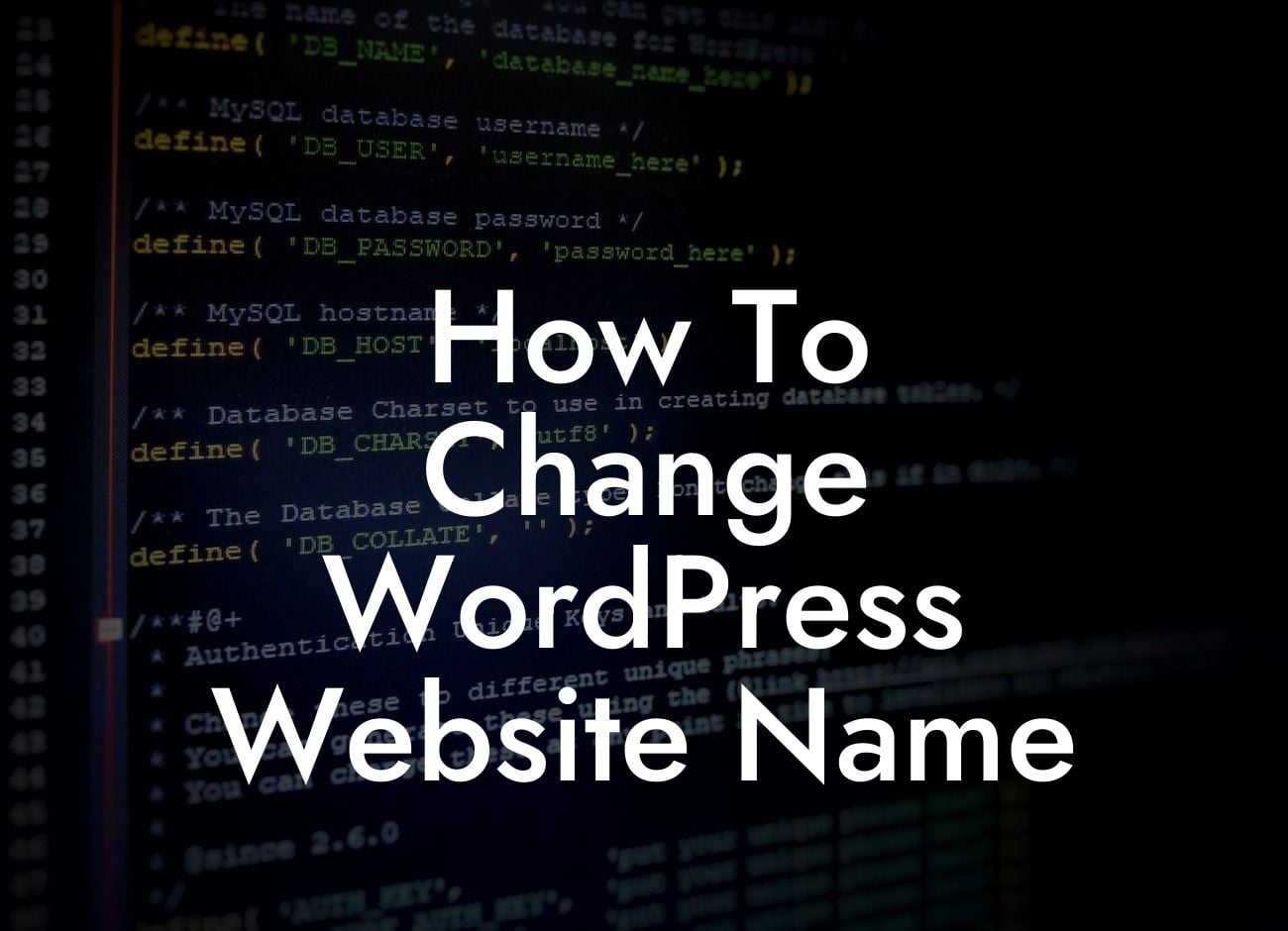 How To Change WordPress Website Name