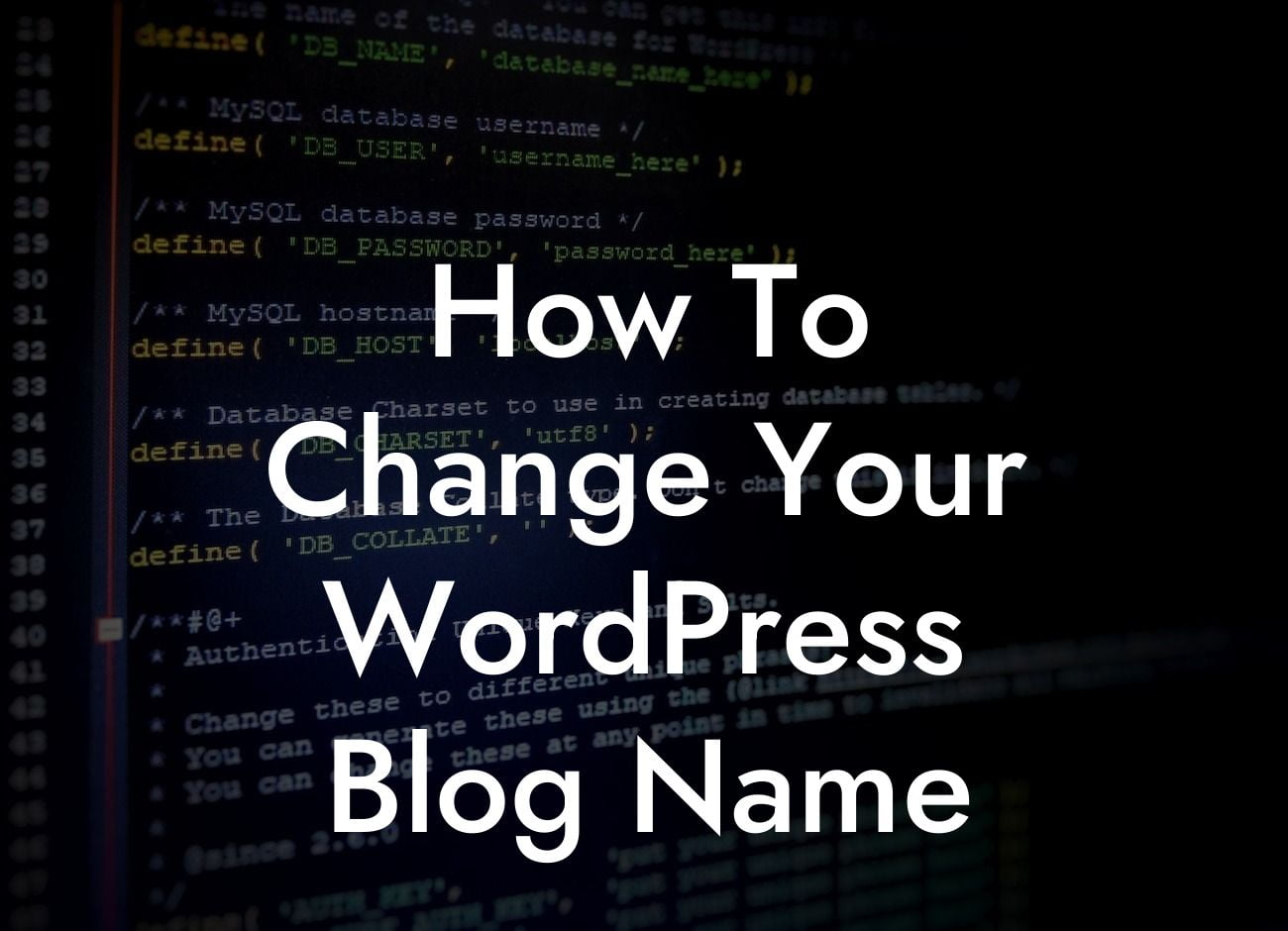 How To Change Your WordPress Blog Name