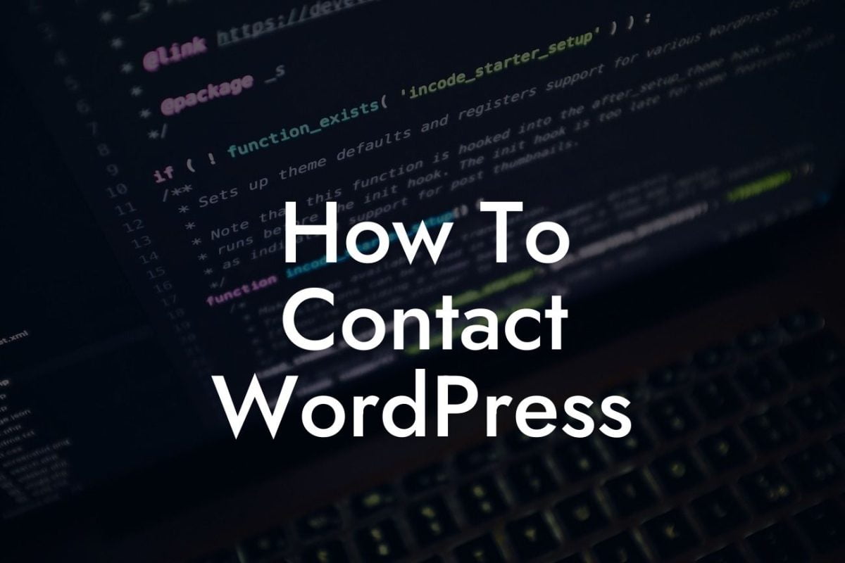 How To Contact WordPress