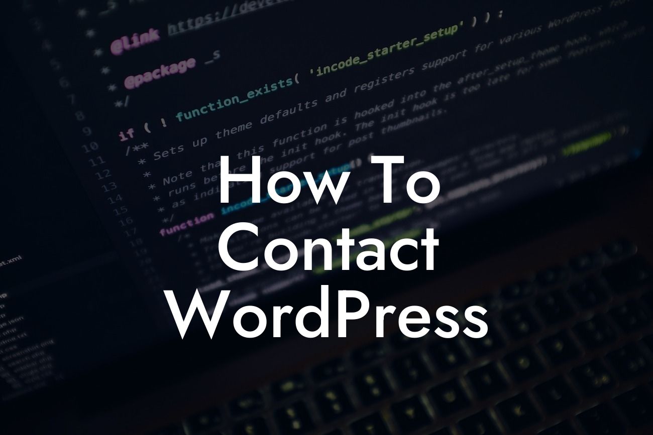 How To Contact WordPress