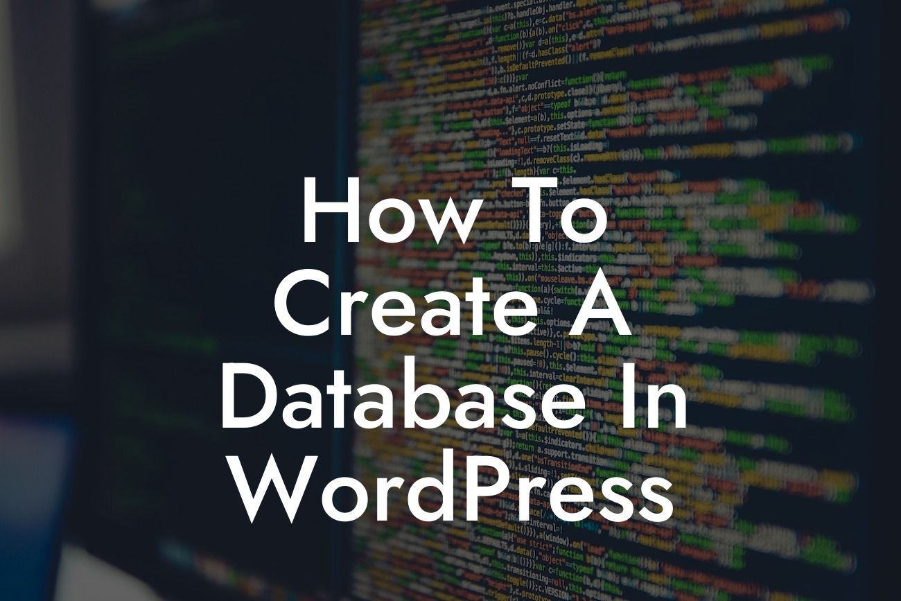 How To Create A Database In WordPress