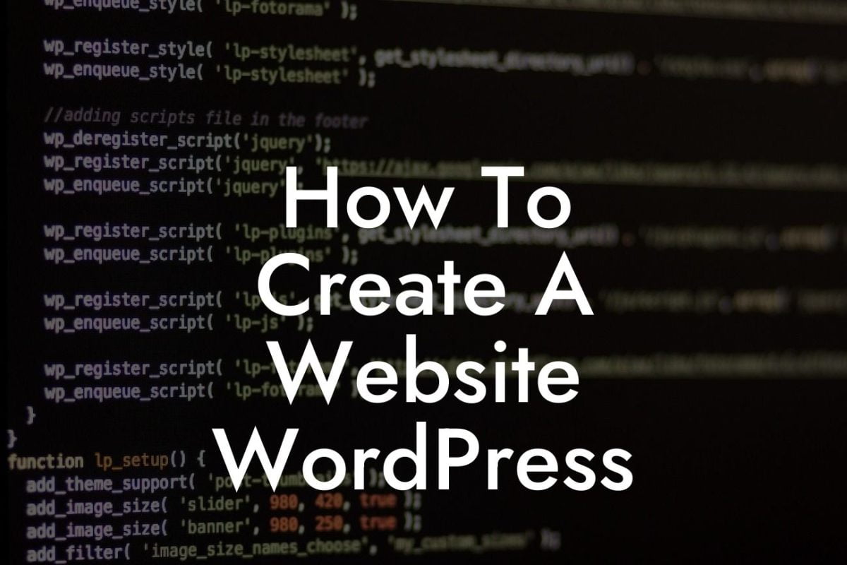 How To Create A Website WordPress