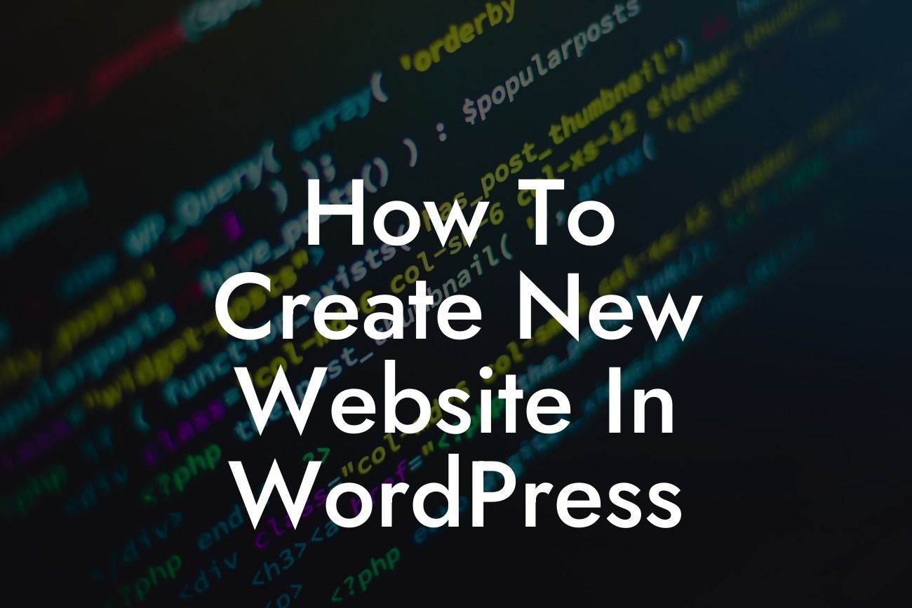 How To Create New Website In WordPress