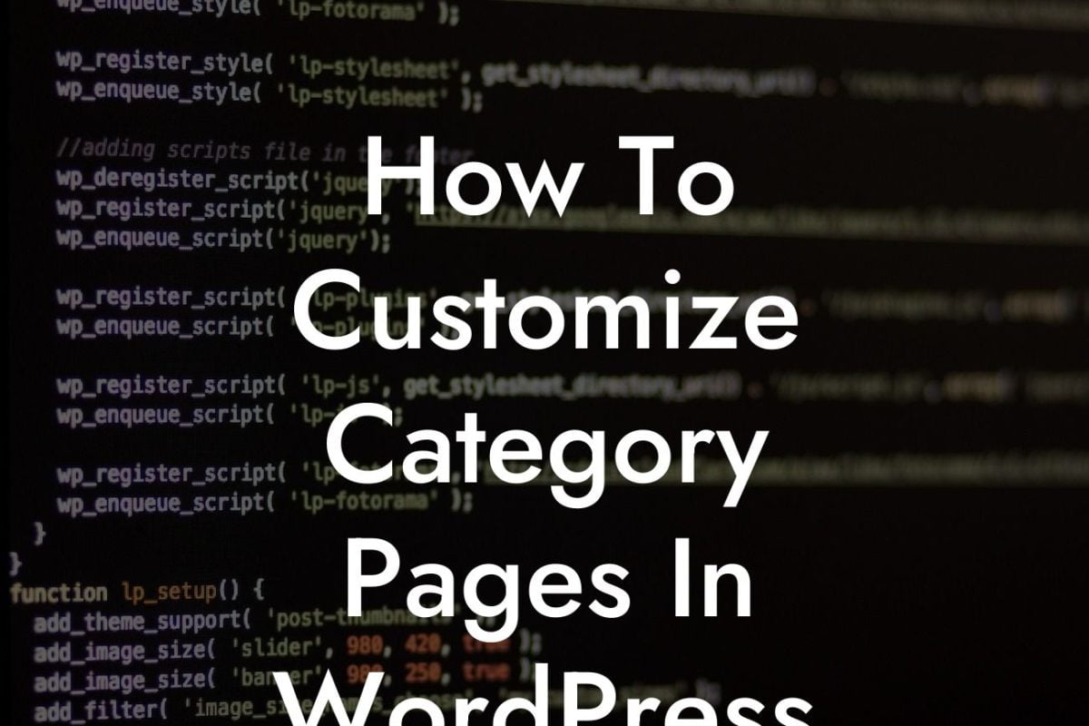 How To Customize Category Pages In WordPress