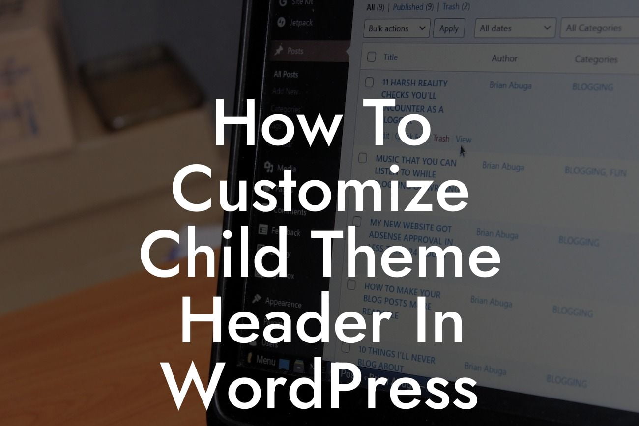 How To Customize Child Theme Header In WordPress