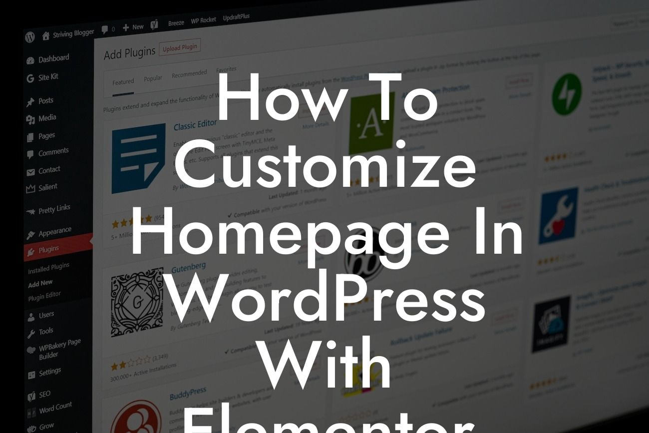 How To Customize Homepage In WordPress With Elementor