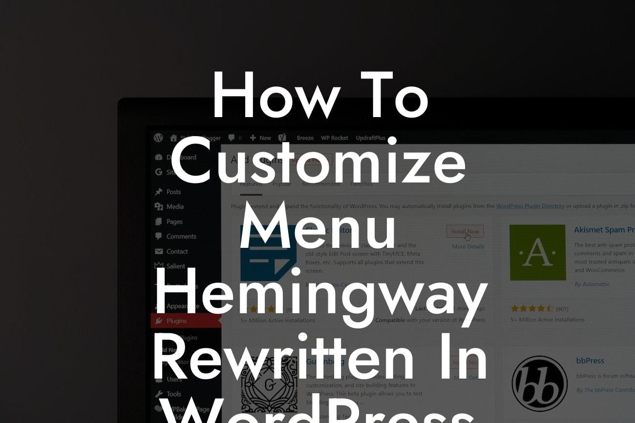 How To Customize Menu Hemingway Rewritten In WordPress