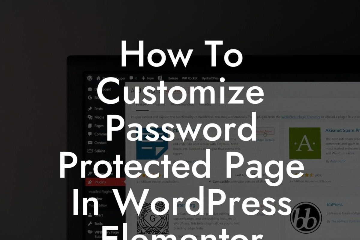 How To Customize Password Protected Page In WordPress Elementor