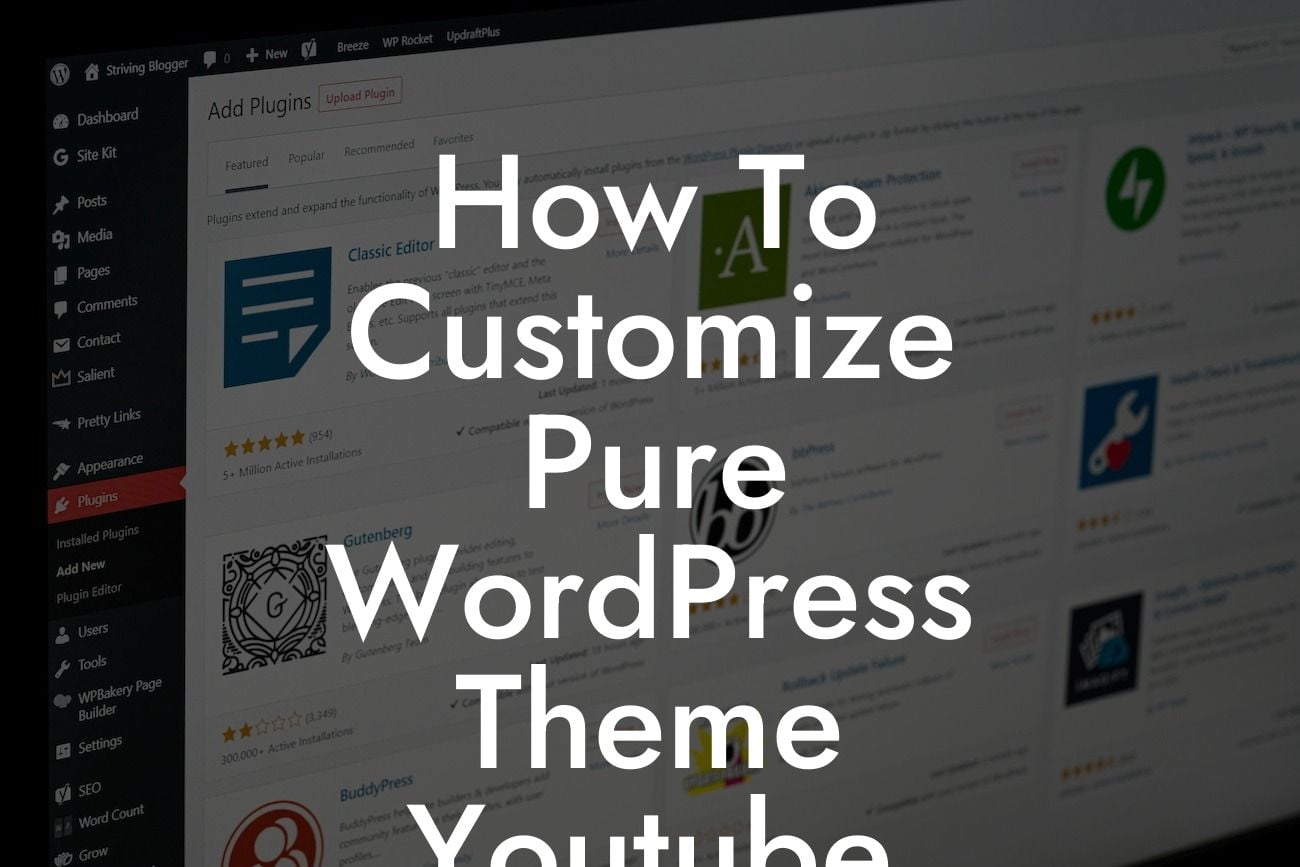 How To Customize Pure WordPress Theme Youtube