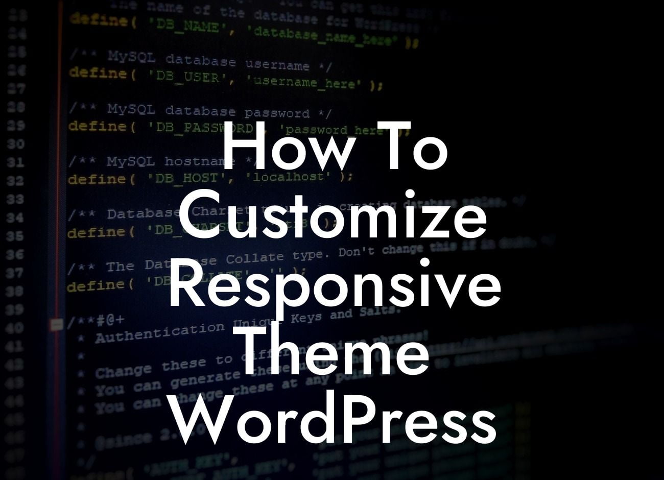 How To Customize Responsive Theme WordPress