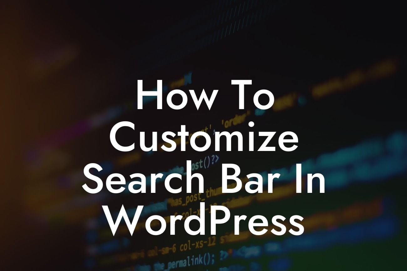 How To Customize Search Bar In WordPress