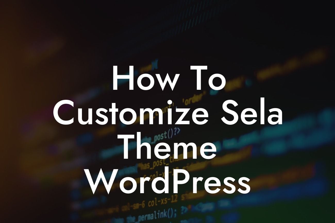 How To Customize Sela Theme WordPress