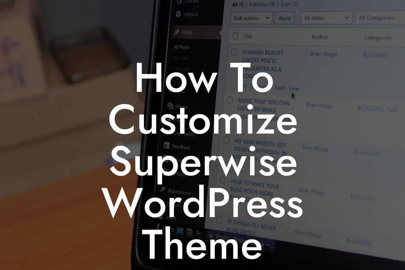 How To Customize Superwise WordPress Theme