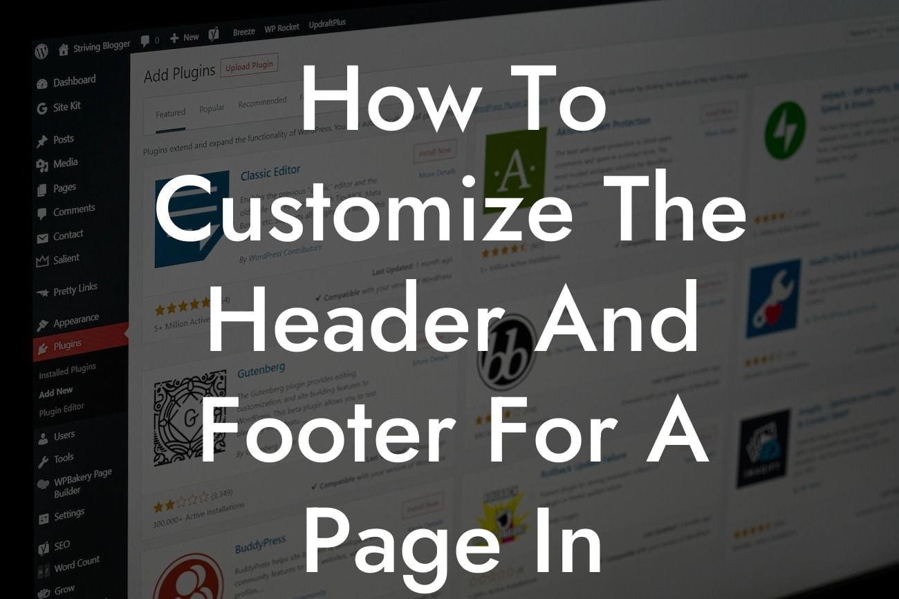 How To Customize The Header And Footer For A Page In WordPress