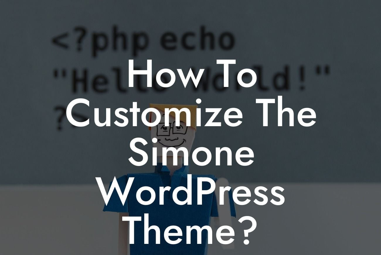How To Customize The Simone WordPress Theme?
