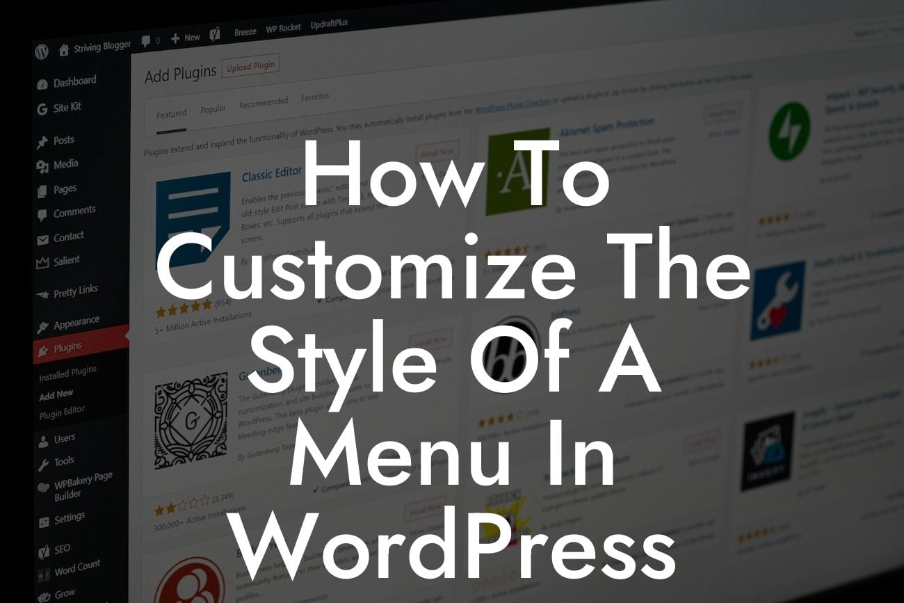 How To Customize The Style Of A Menu In WordPress