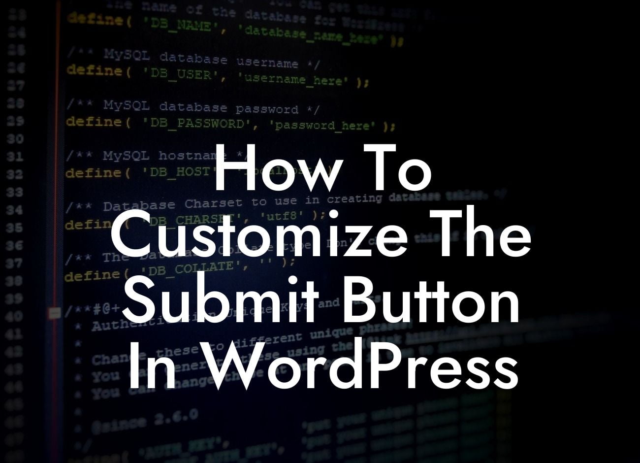 How To Customize The Submit Button In WordPress
