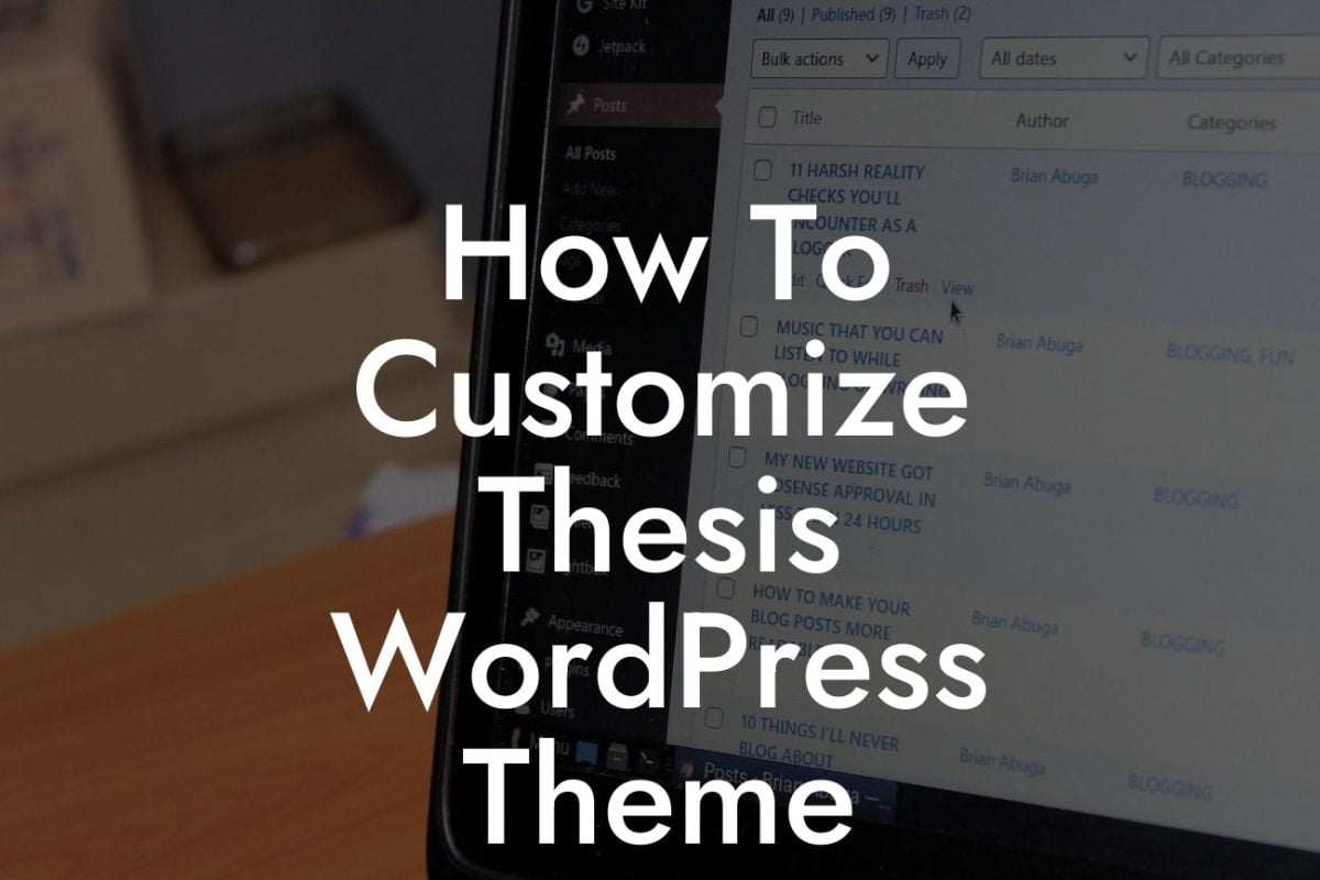 How To Customize Thesis WordPress Theme