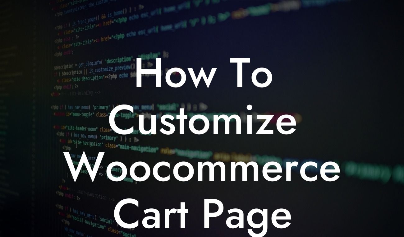 How To Customize Woocommerce Cart Page