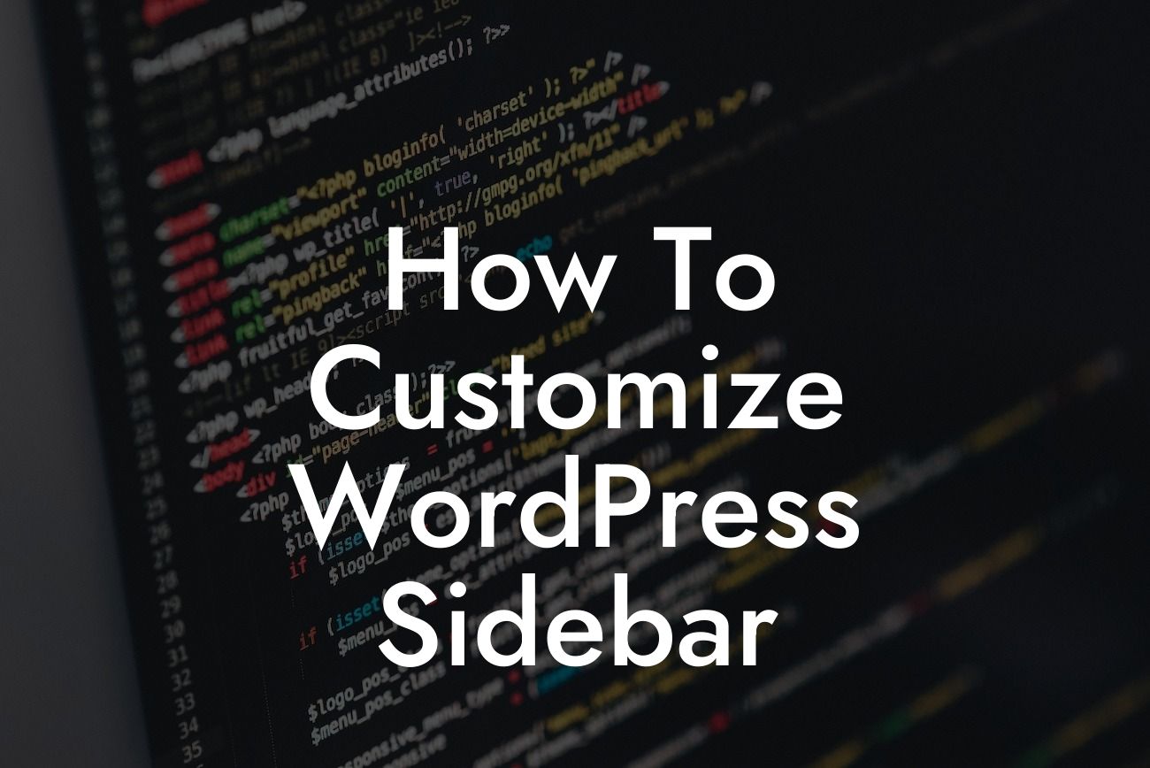 How To Customize WordPress Sidebar