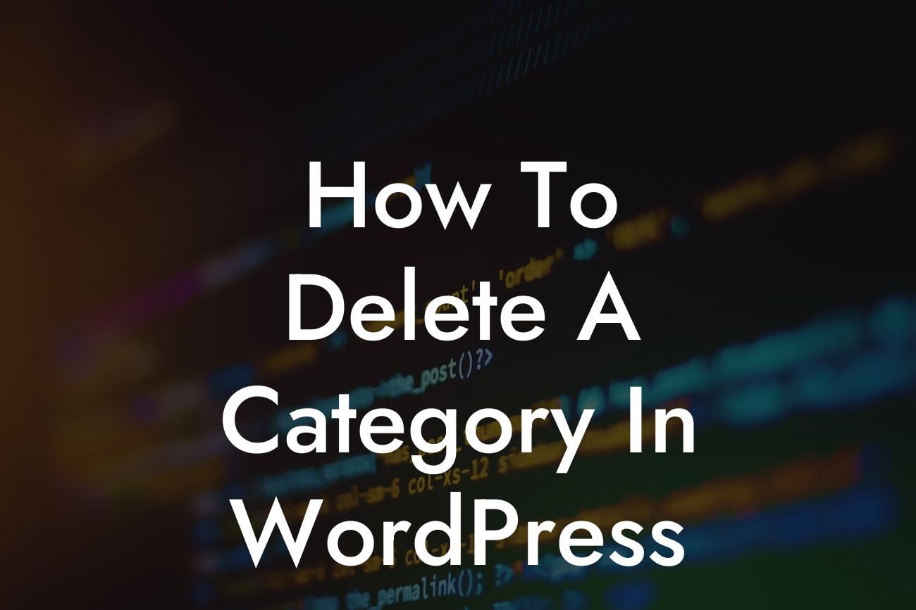 How To Delete A Category In WordPress