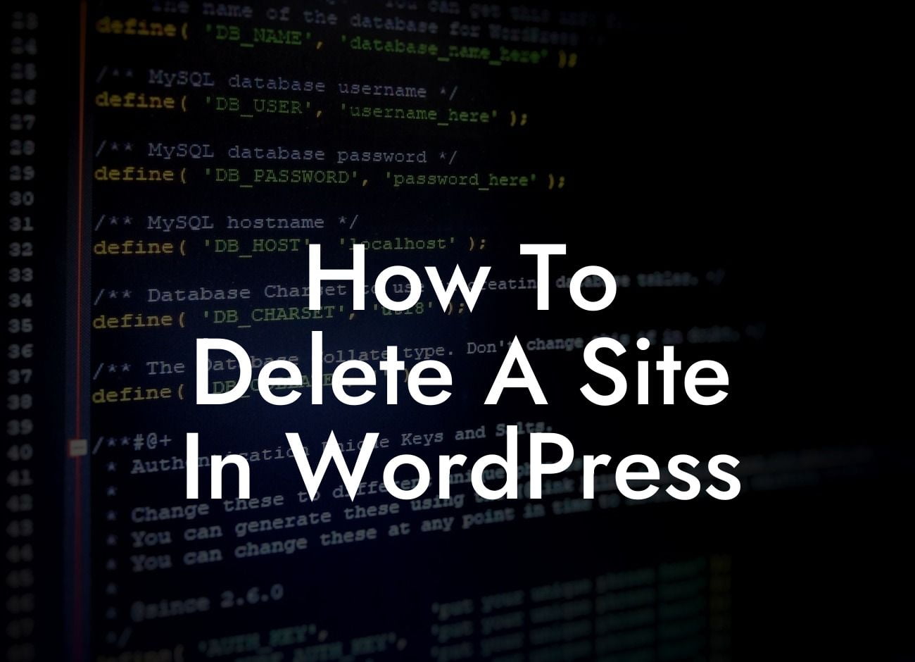 How To Delete A Site In WordPress