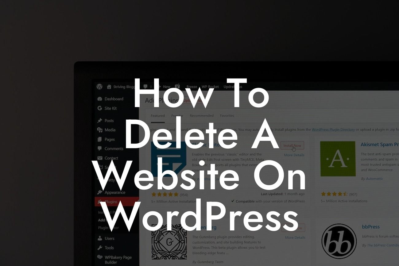 How To Delete A Website On WordPress