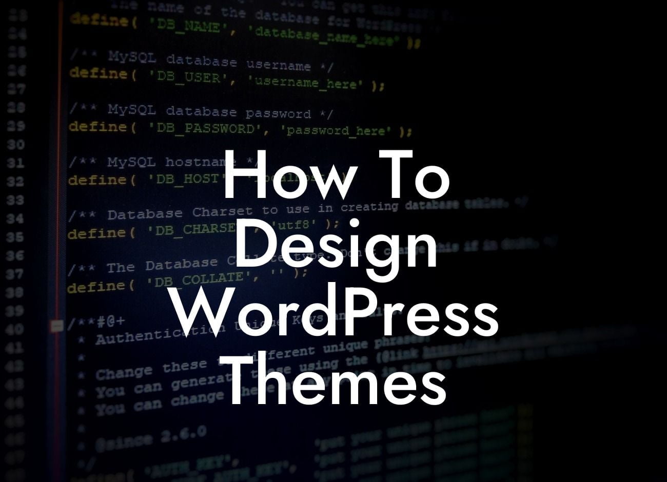 How To Design WordPress Themes