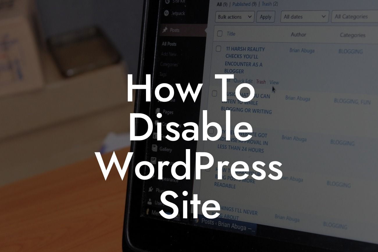 How To Disable WordPress Site