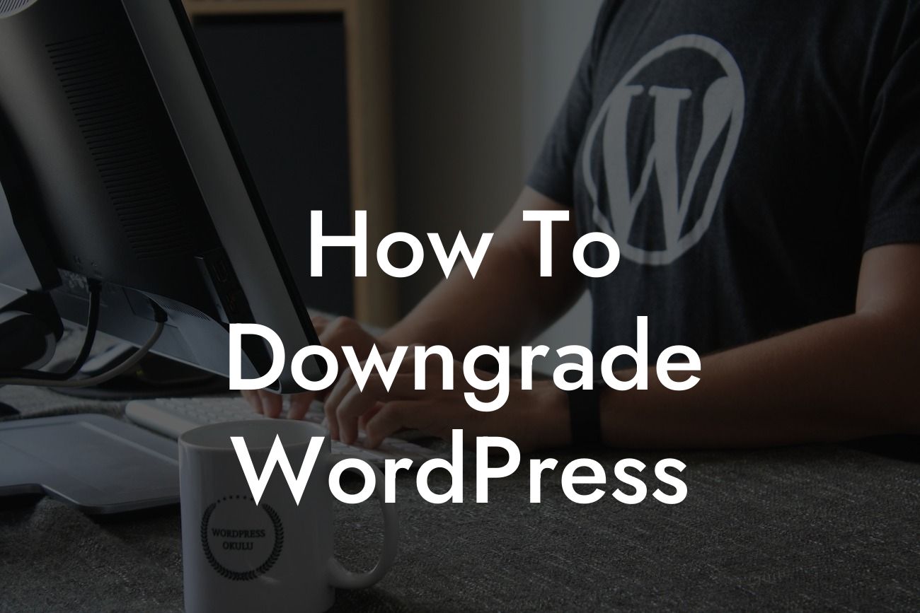 How To Downgrade WordPress