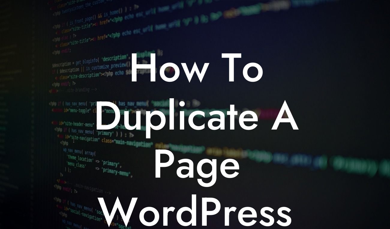 How To Duplicate A Page WordPress