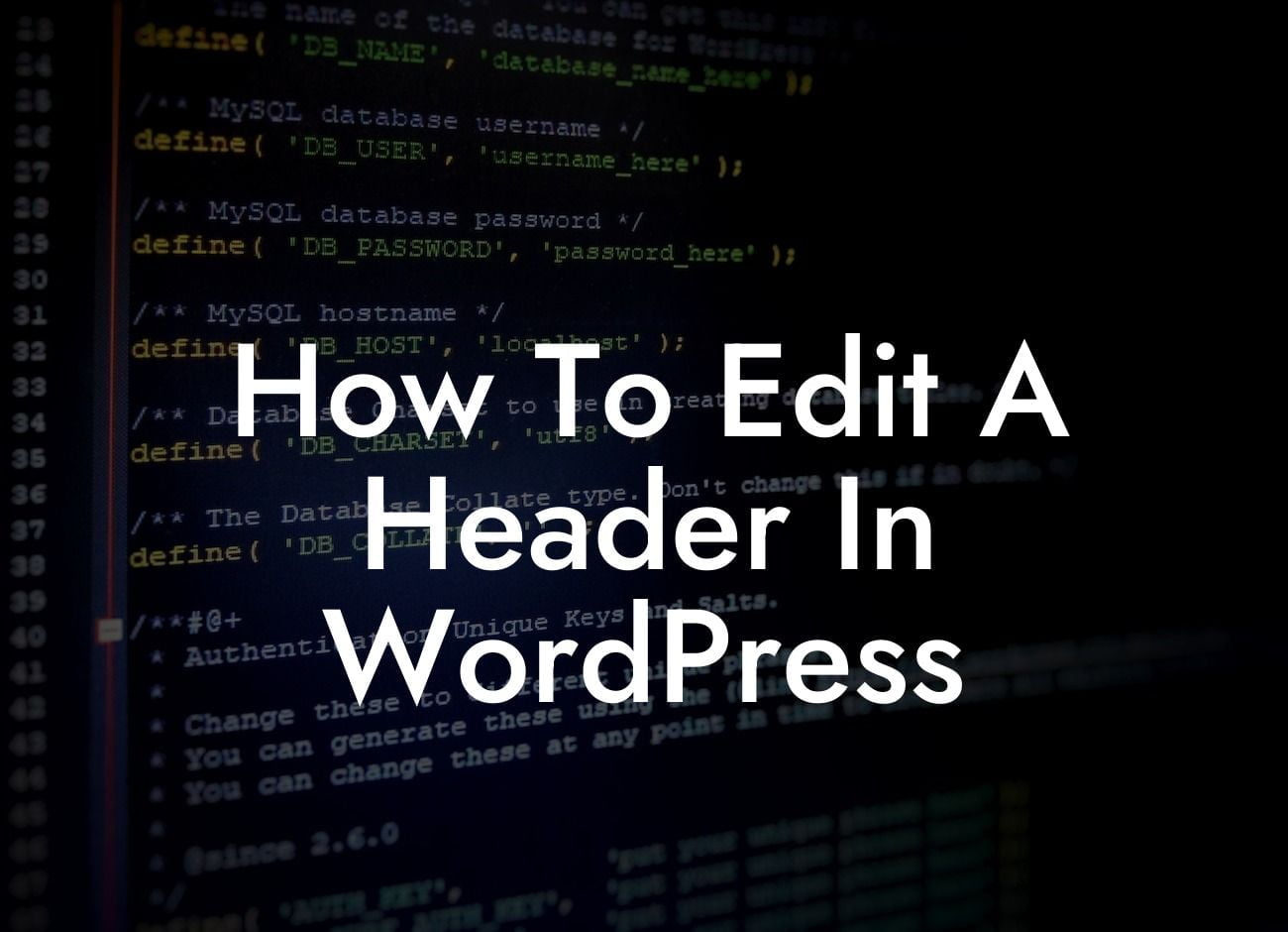 How To Edit A Header In WordPress