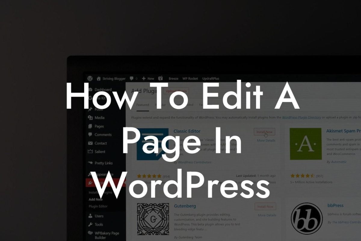 How To Edit A Page In WordPress