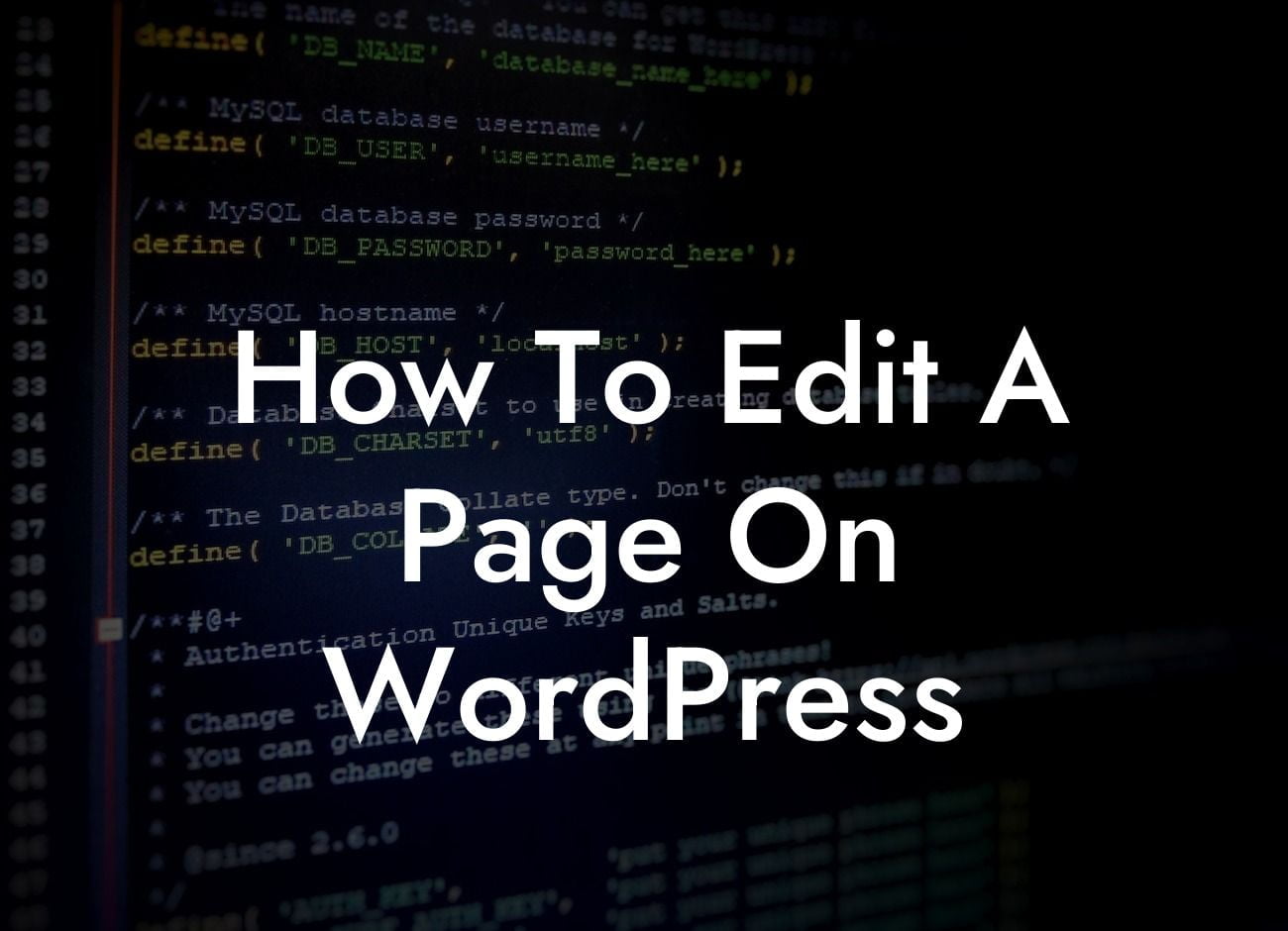 How To Edit A Page On WordPress