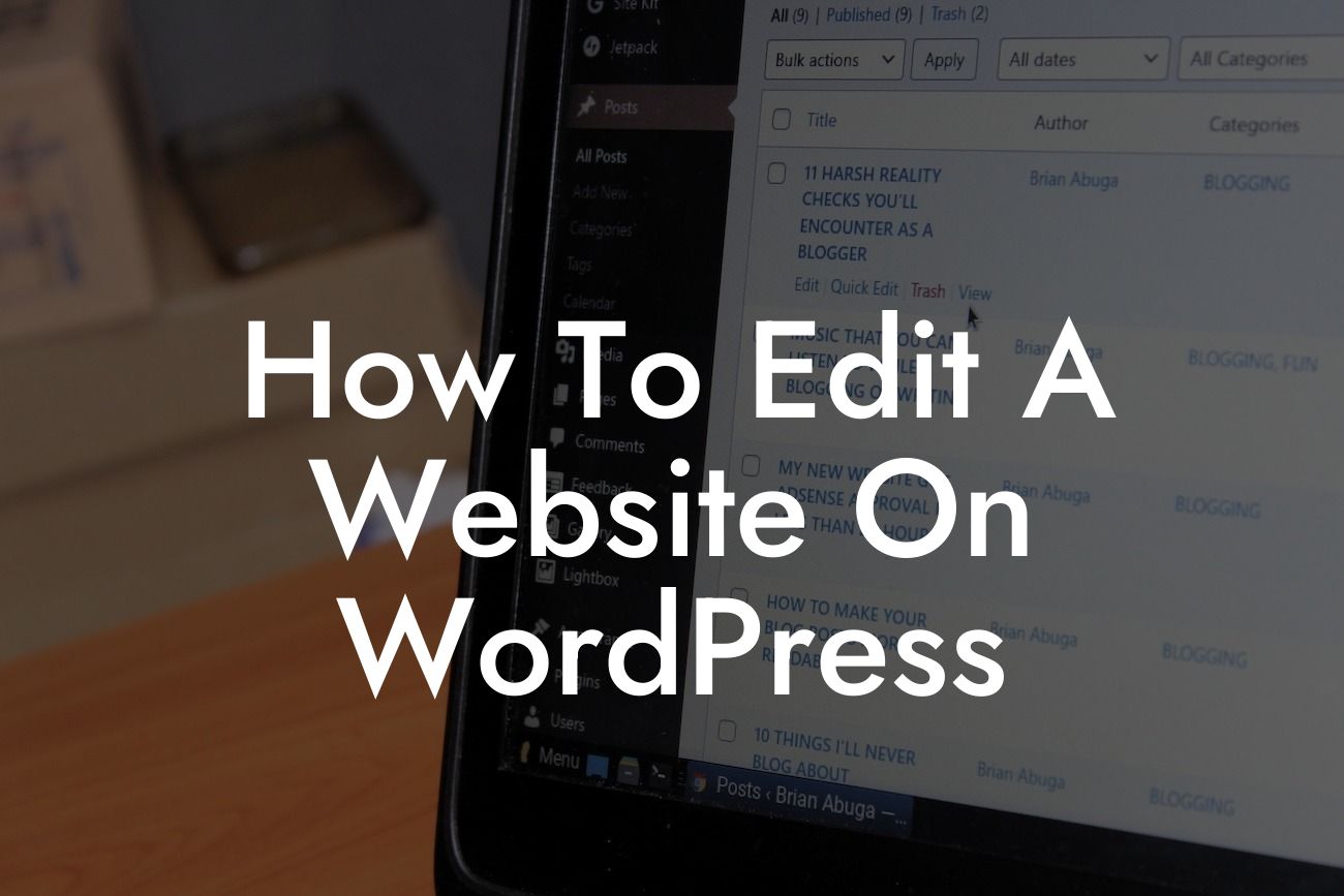 How To Edit A Website On WordPress