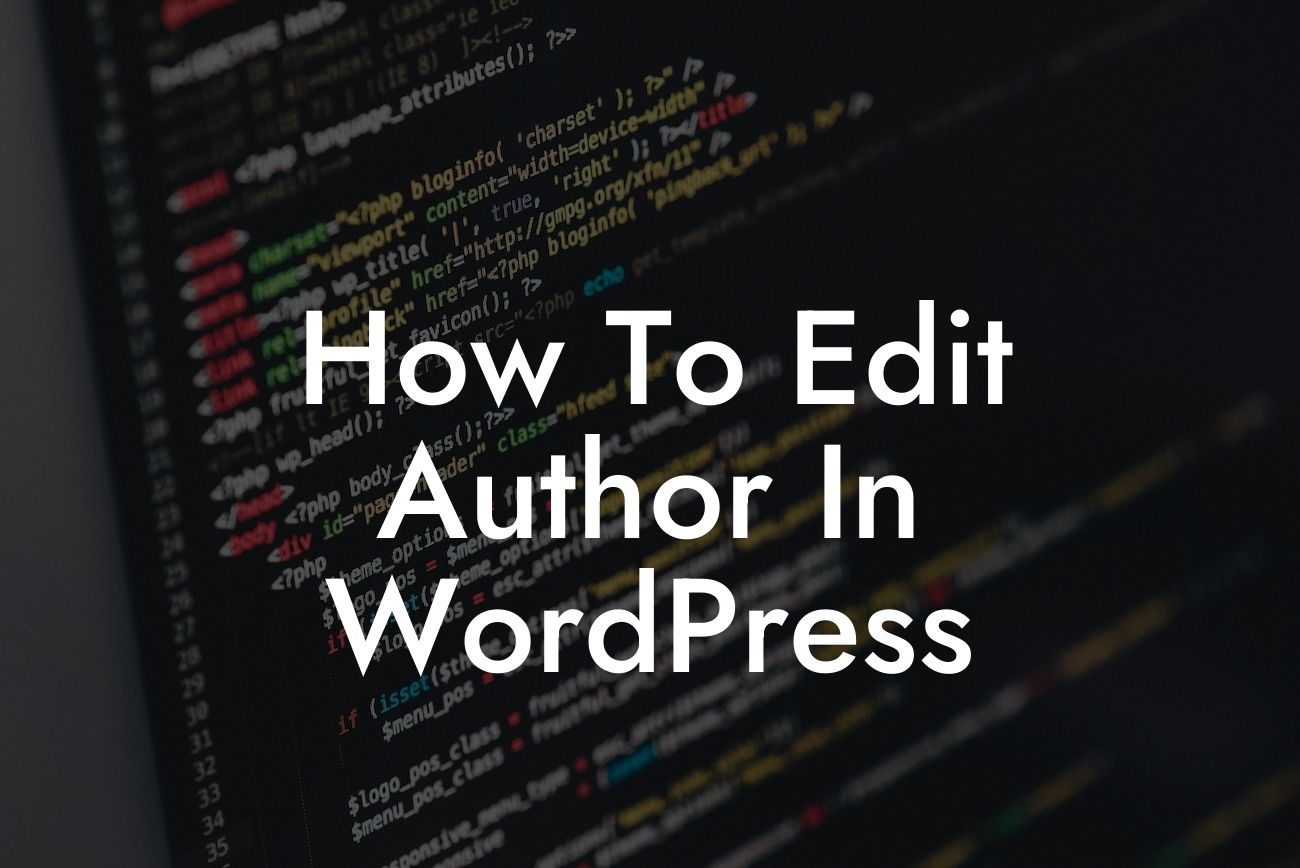 How To Edit Author In WordPress