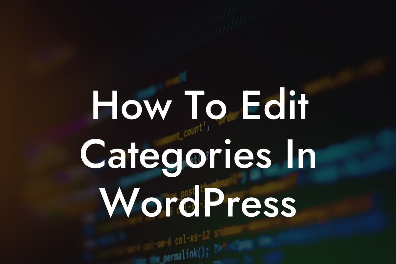 How To Edit Categories In WordPress