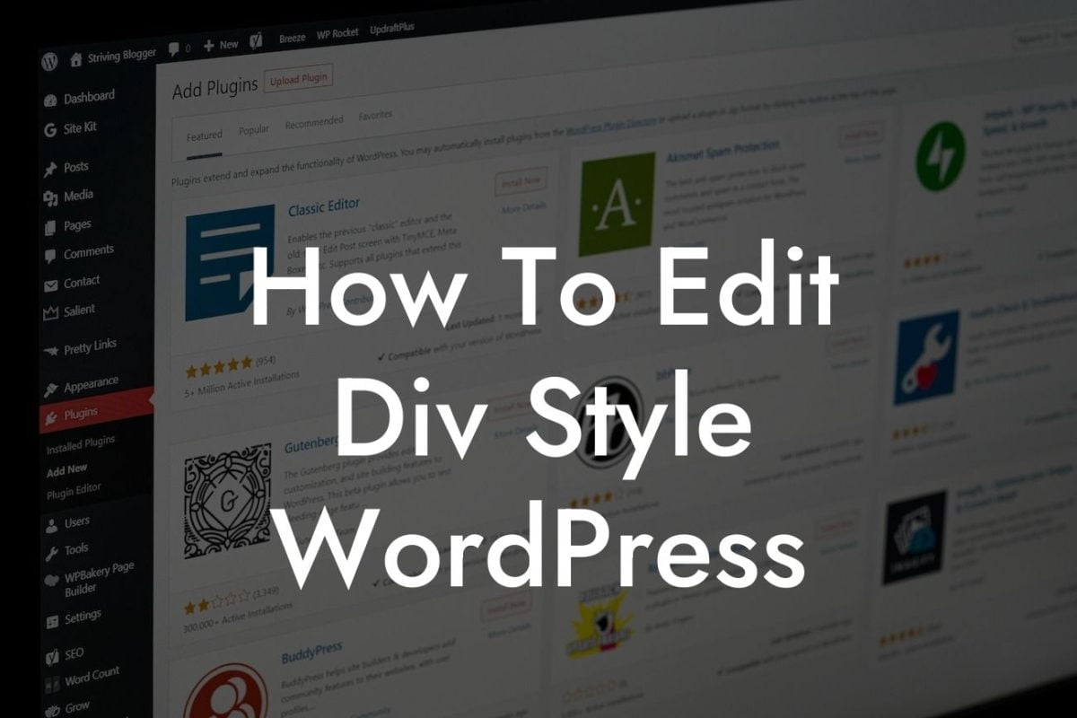 How To Edit Div Style WordPress