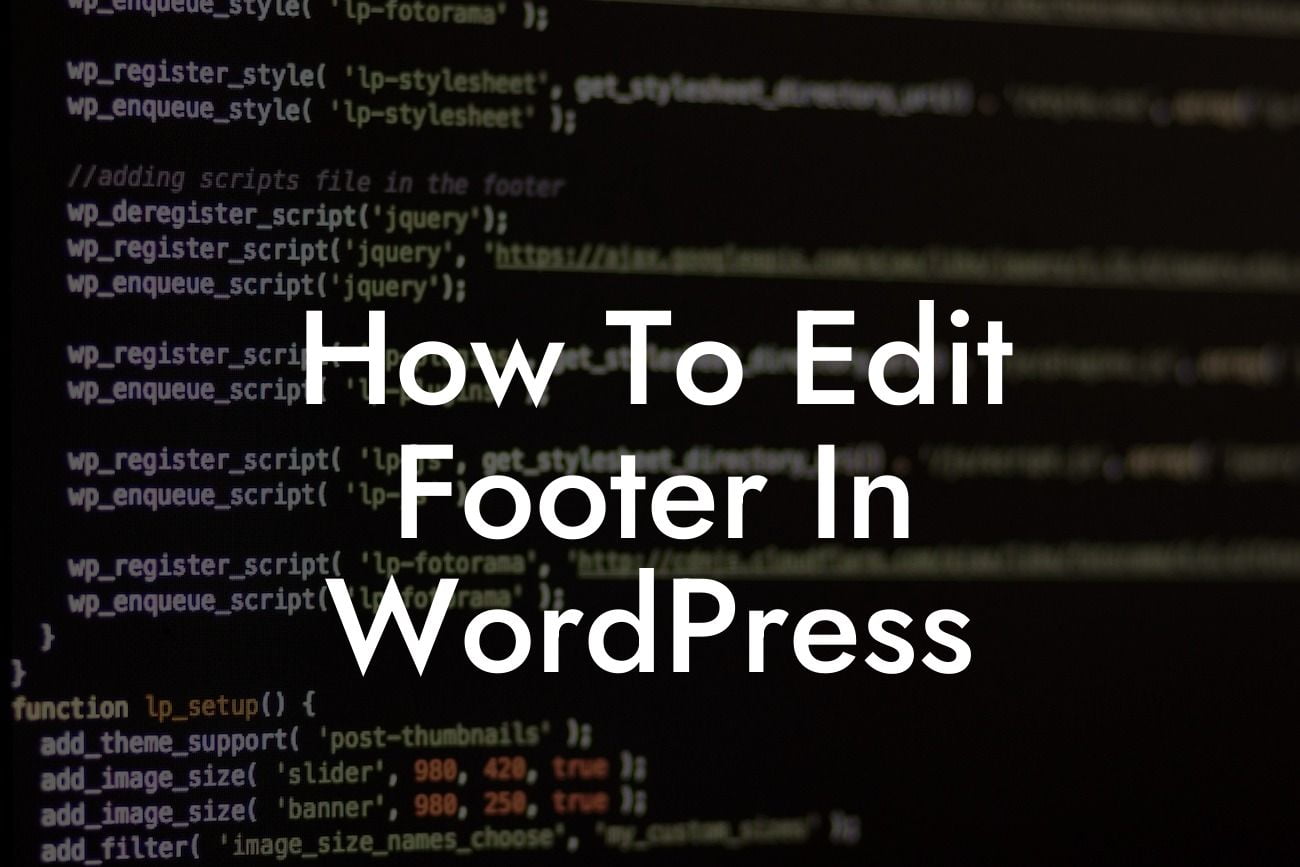 How To Edit Footer In WordPress