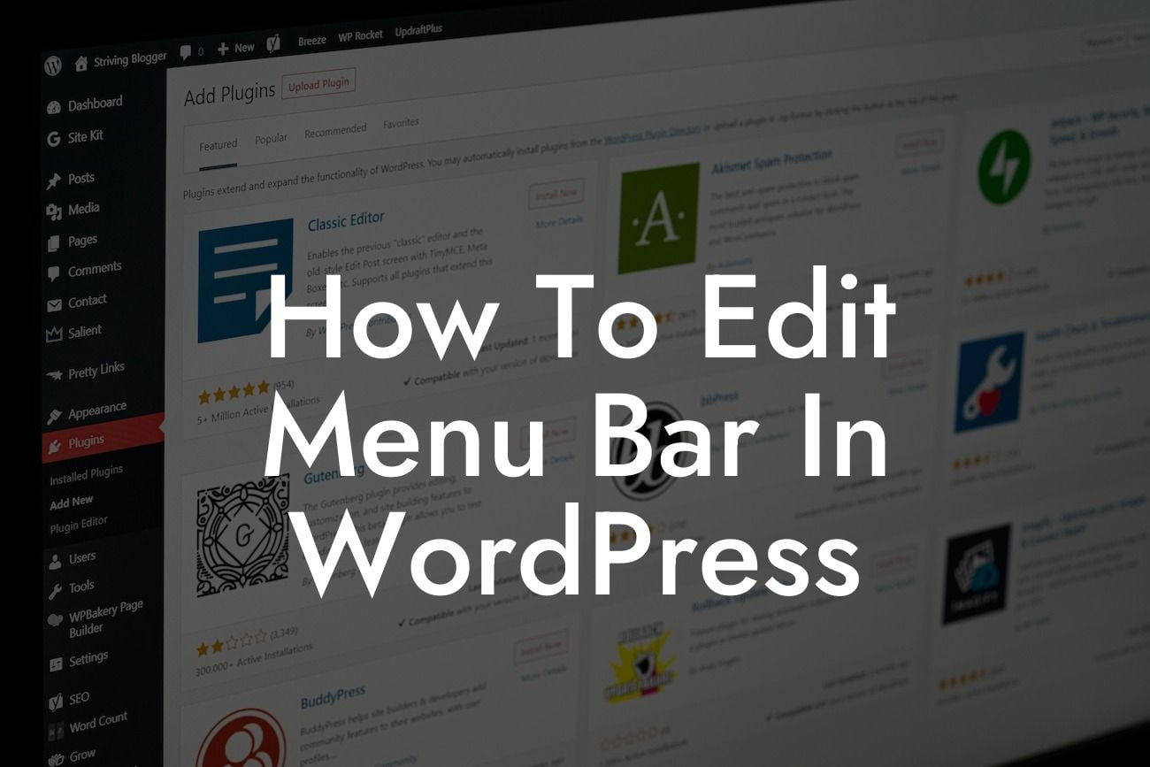 How To Edit Menu Bar In WordPress