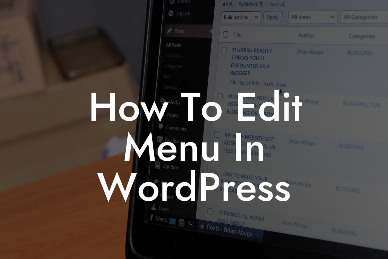 How To Edit Menu In WordPress