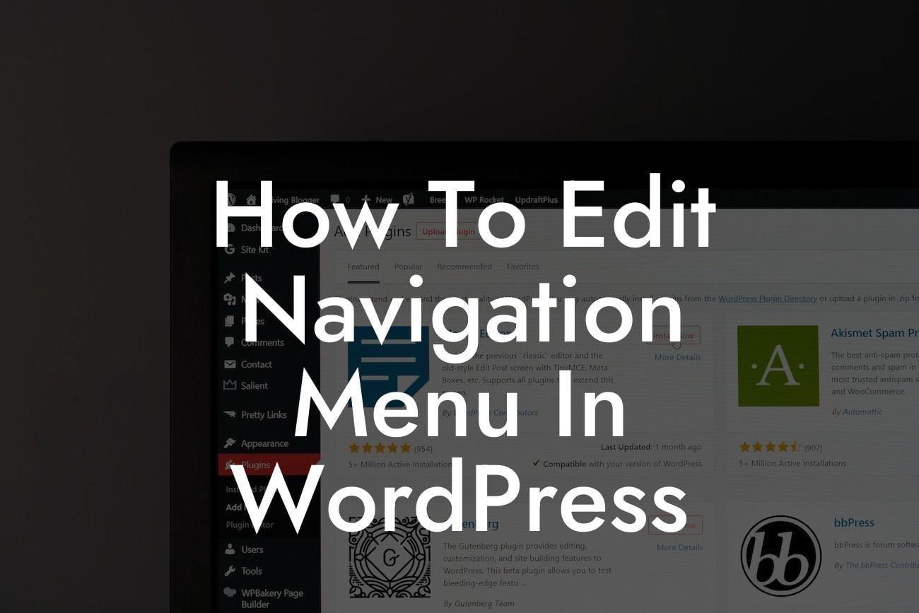How To Edit Navigation Menu In WordPress