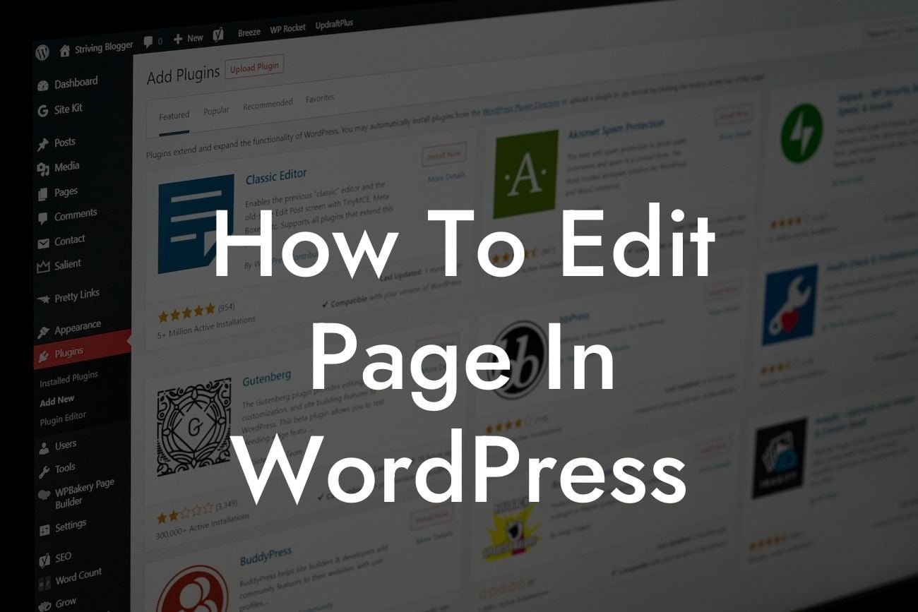 How To Edit Page In WordPress