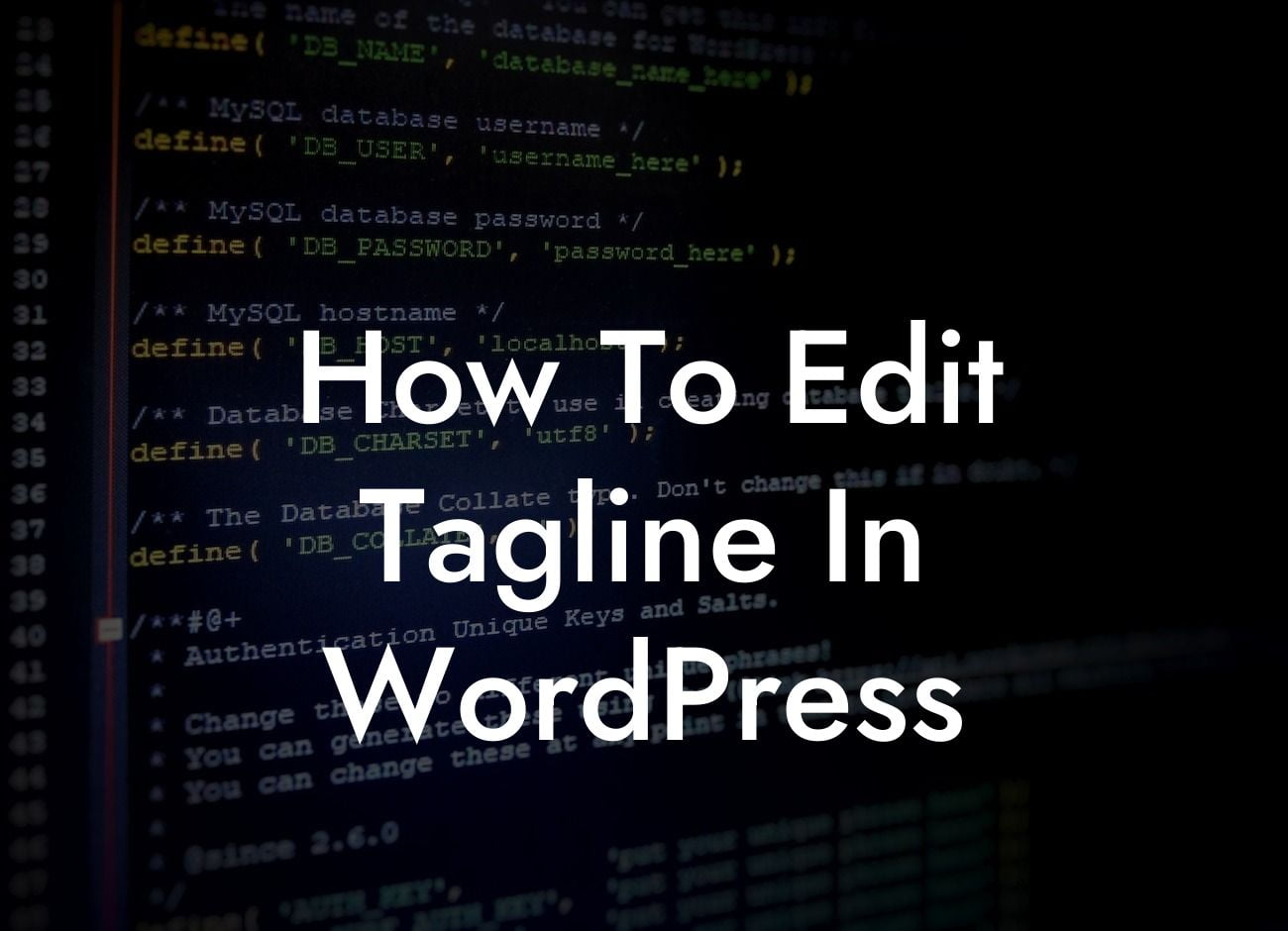 How To Edit Tagline In WordPress