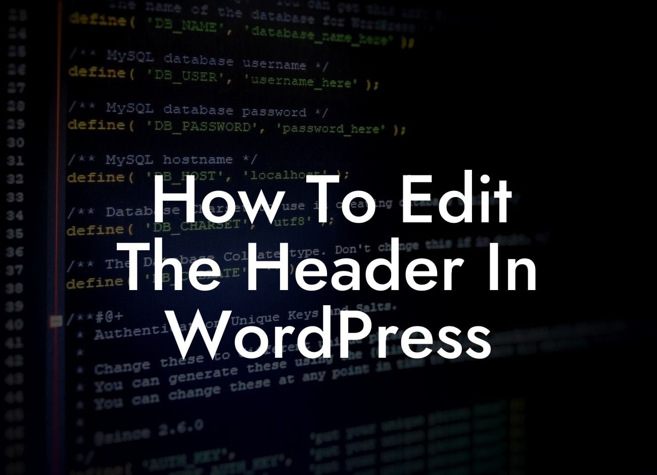 How To Edit The Header In WordPress