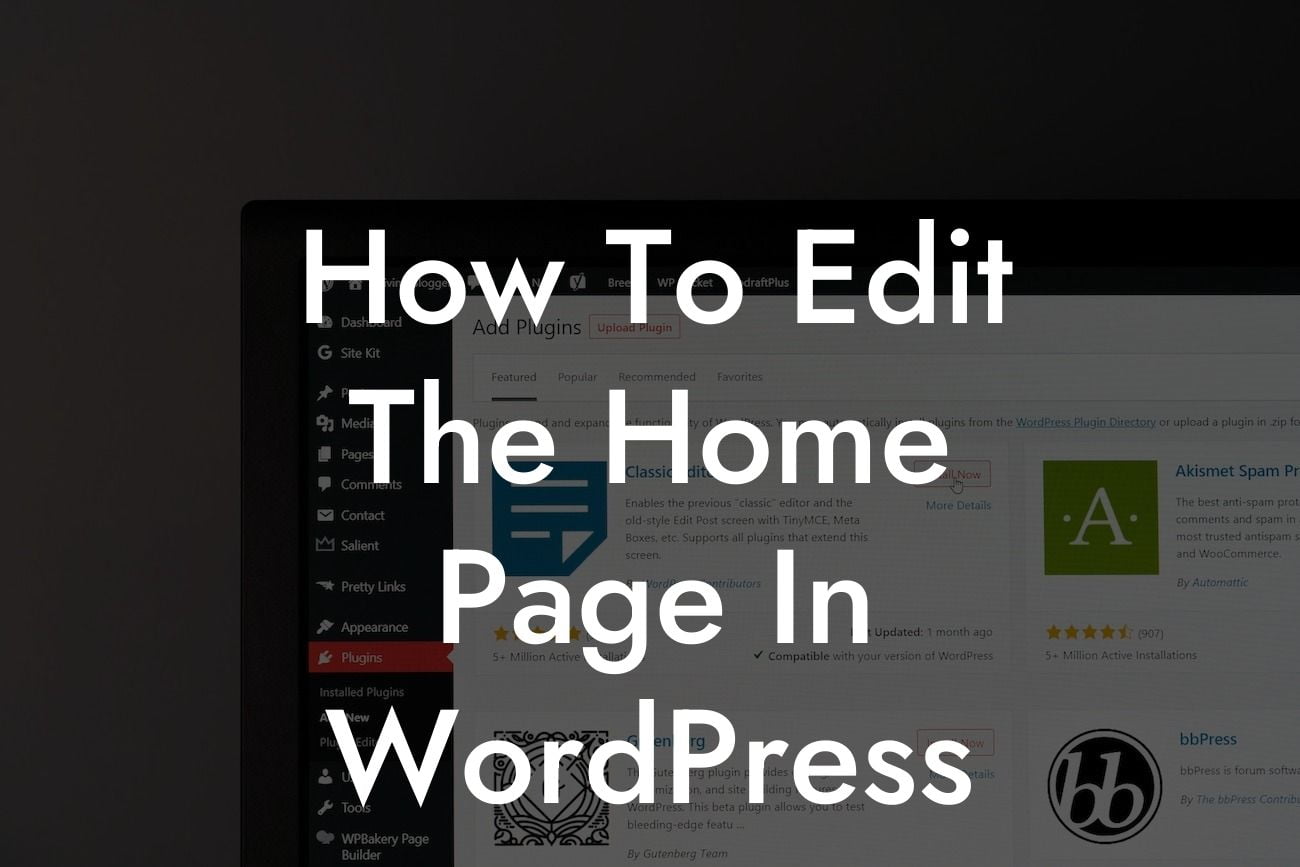 How To Edit The Home Page In WordPress