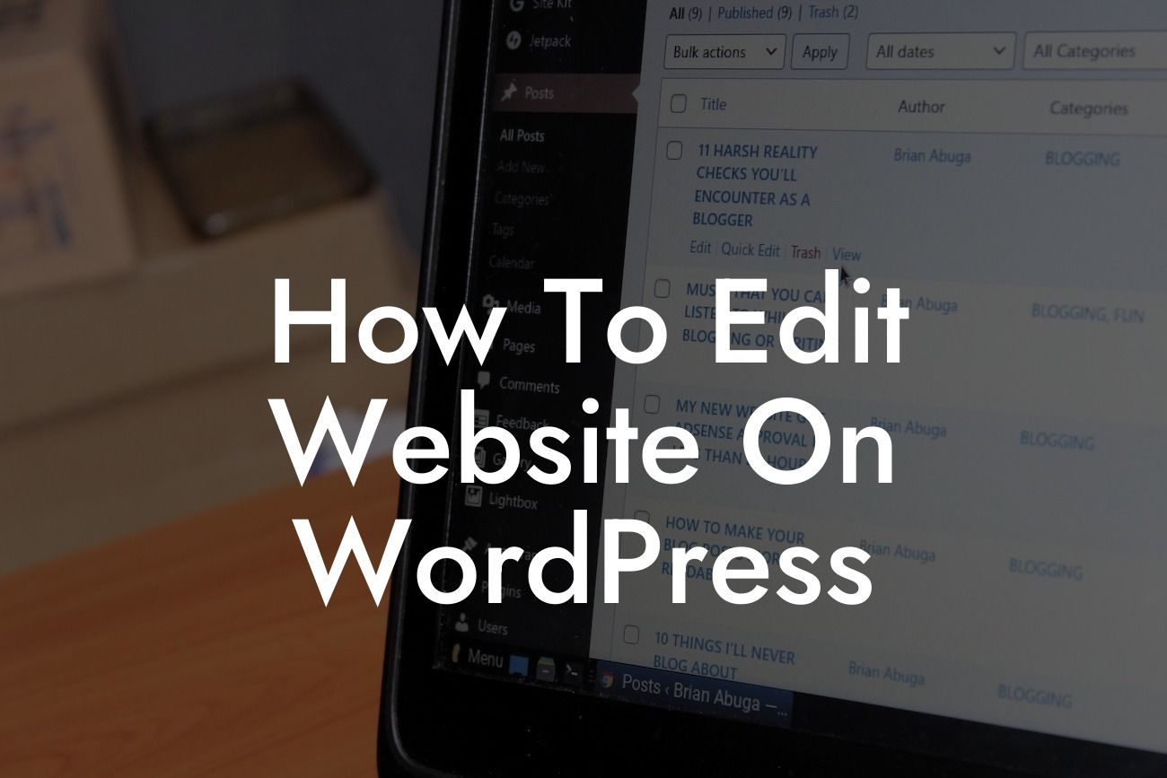 How To Edit Website On WordPress