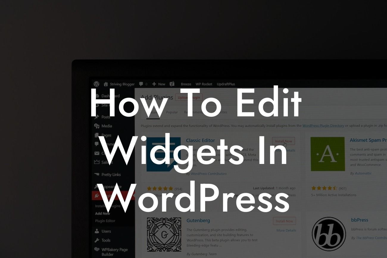 How To Edit Widgets In WordPress