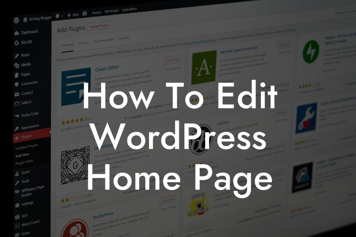 How To Edit WordPress Home Page